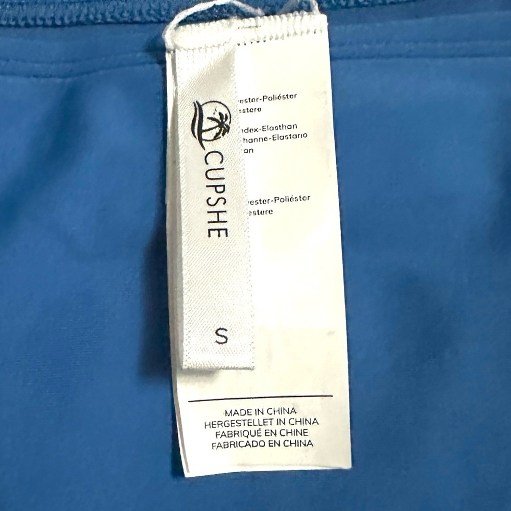 Cupshe Blue High Cut Cheeky Bikini Bottoms Blue S Resortwear Vacation Beach NWOT - Picture 5 of 8